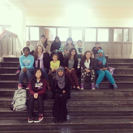 Post-workshop taking a group photo with the students.