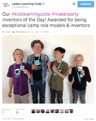 A stellar picture by one of our Maker Party partners tweeted on August 15, 2014. 